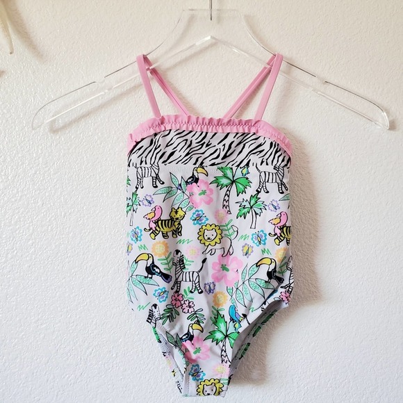 Angel Beach Animal Print Girls Swimsuit Size 3T - Picture 1 of 8